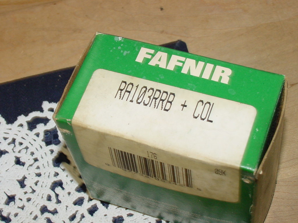 Fafnir RA103RRB+COL Ball Bearing Insert, 1.25″ Bore, 2.44″ OD, 1.4″ Width, NOS