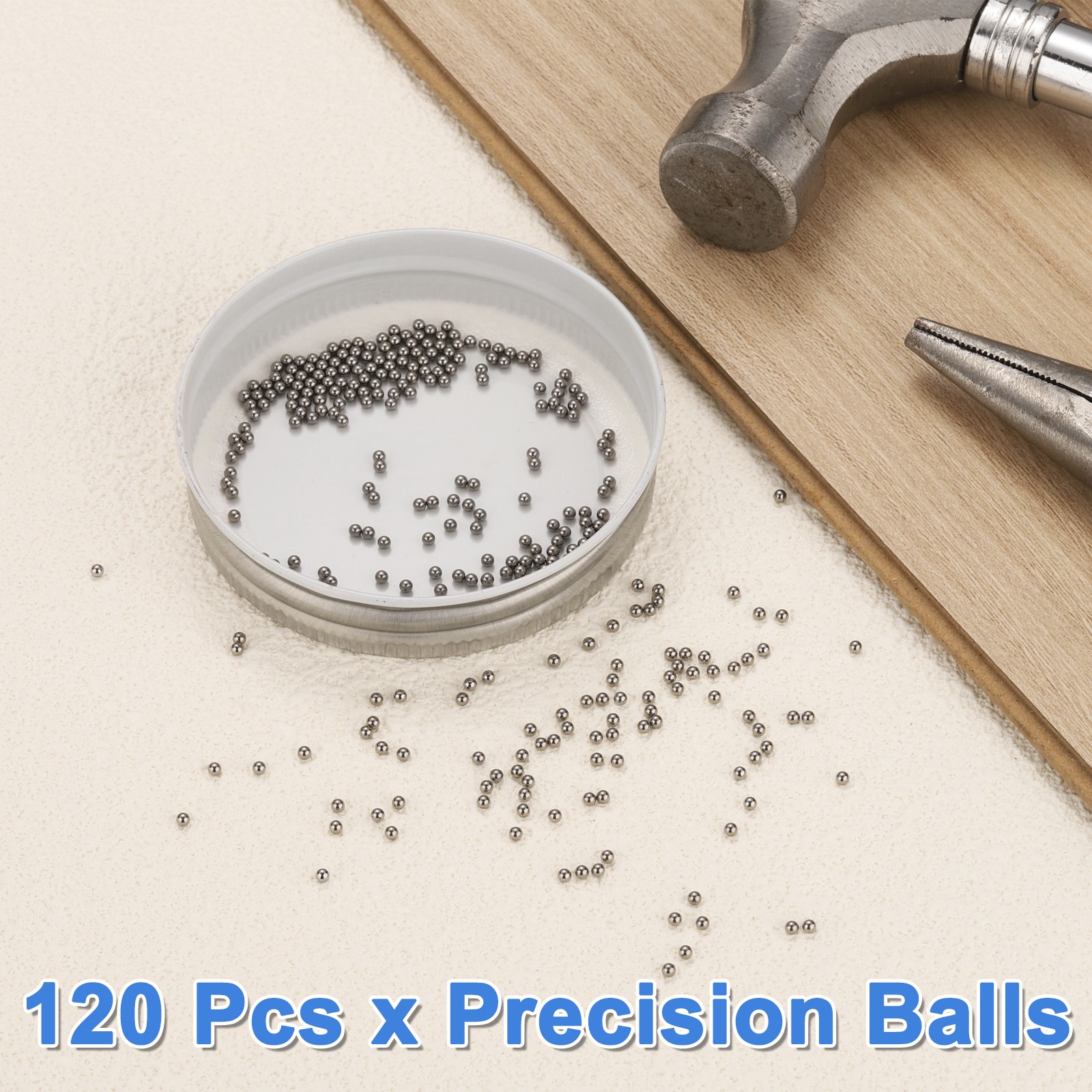 120pcs Precision Balls 2mm Diameter G25 Solid Chrome Steel Bearing Balls