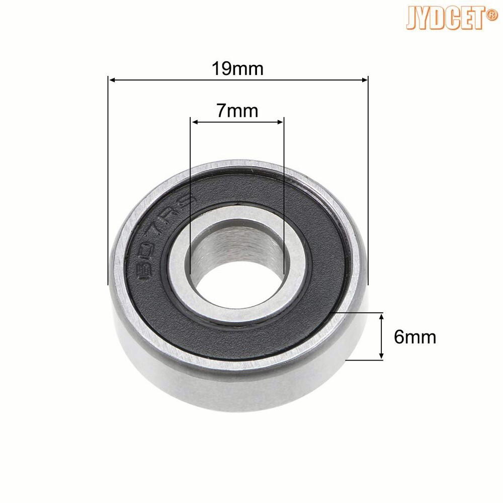 607-RS Deep Groove Ball Bearing Double Sealed 7x19x6 mm 10pcs Bearing for RC Car