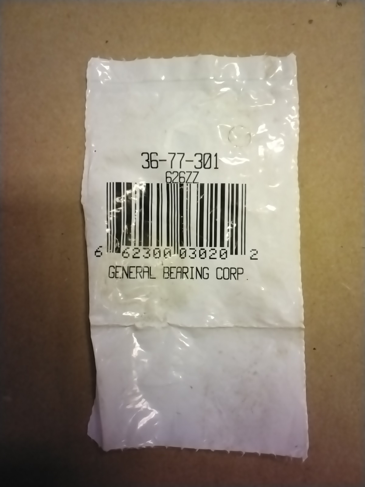 General Bearing Corp 36-77-301 Bearing 626ZZ