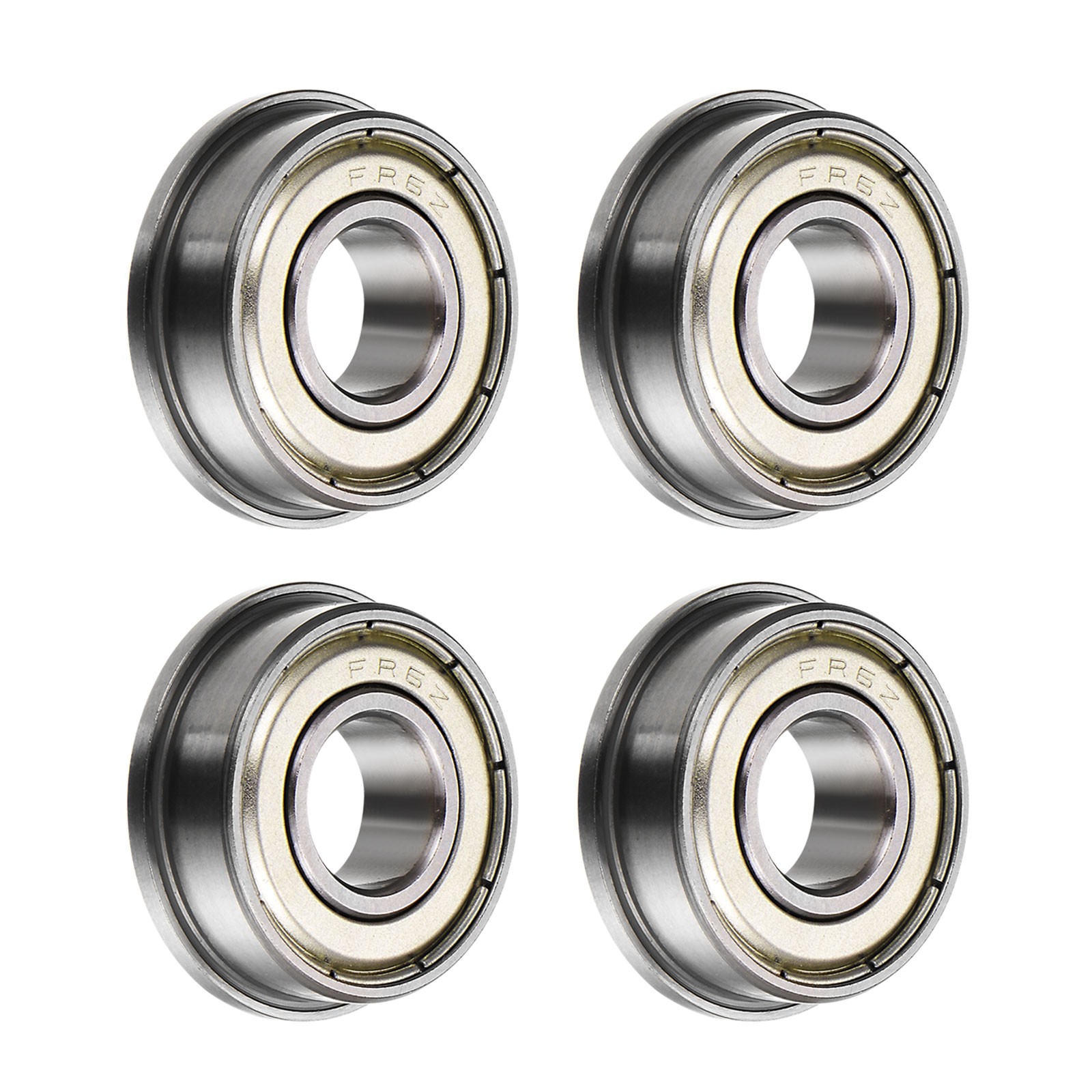 FR6ZZ Flanged Ball Bearing, 4pcs 3/8″ x 7/8″ x 9/32″ ABEC1 Flange Bearings