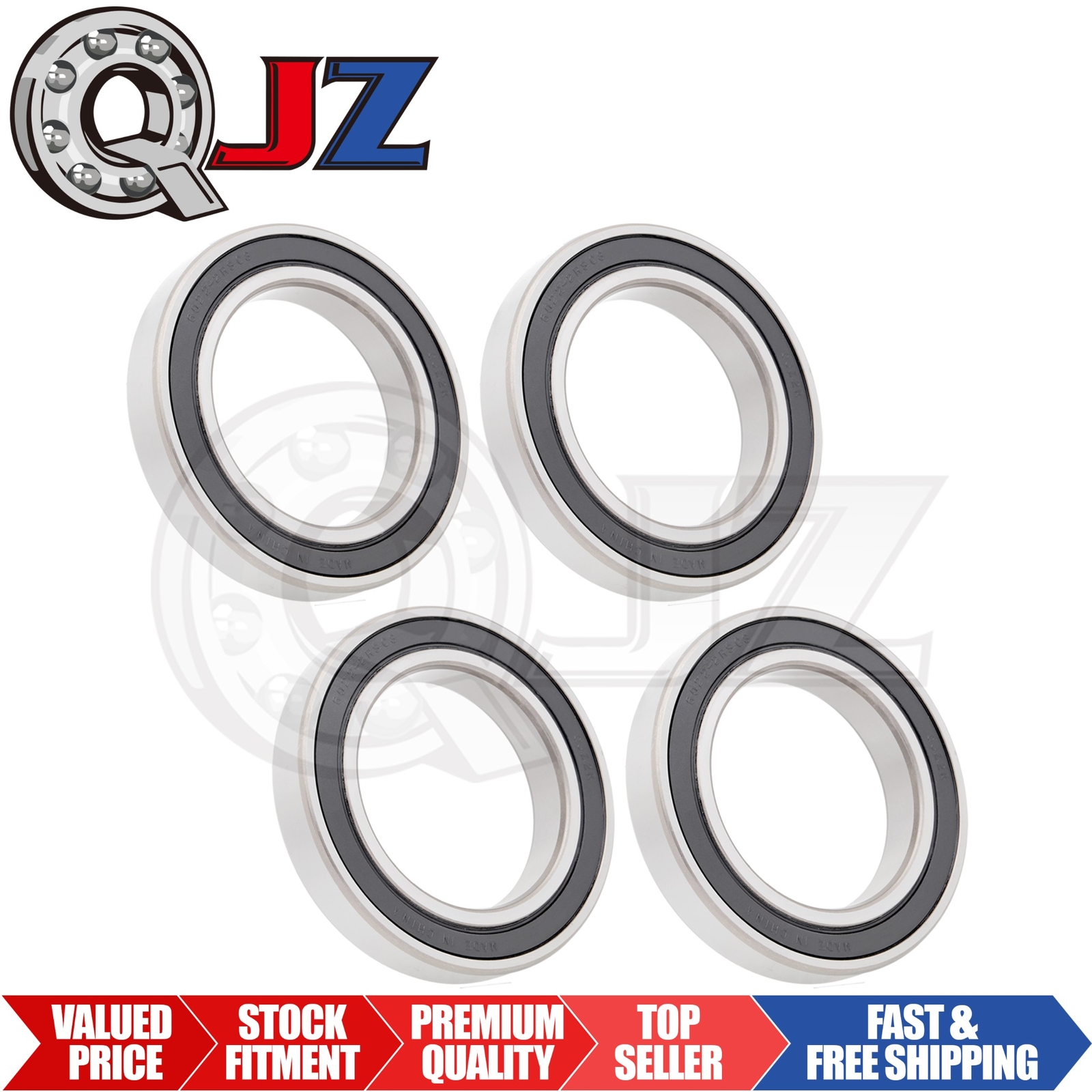 [Qty.4] 6022-2RS Radial/Deep Groove Ball Bearing [110mm ID x 170mm OD x 28mm W]