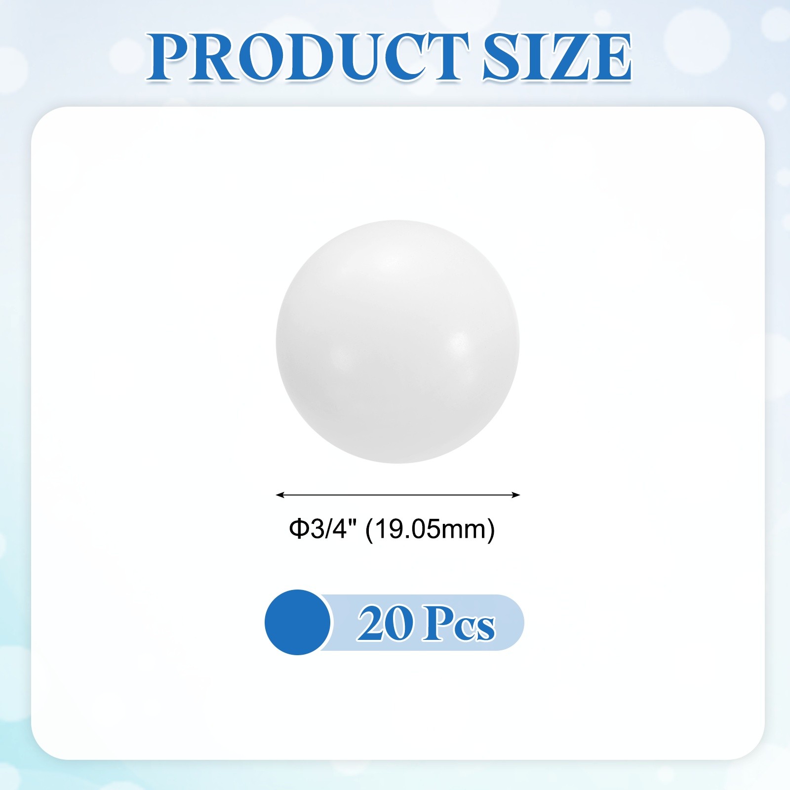 20pcs POM Bearing Balls 3/4″ 19.05mm Solid Plastic Bearing Ball