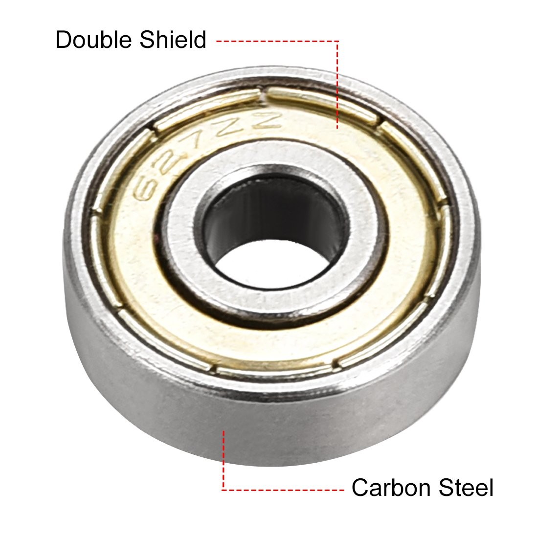 uxcell 627ZZ Ball Bearing 7mm x 22mm x Double Shielded 7mmx22mmx7mm
