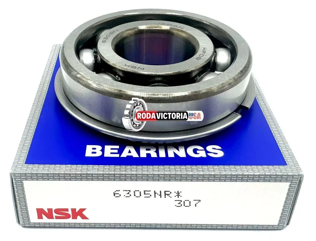 NSK JAPAN 6305 NR BALL BEARING, OPEN, NO SEALS + SNAP RING 25x62x17 mm