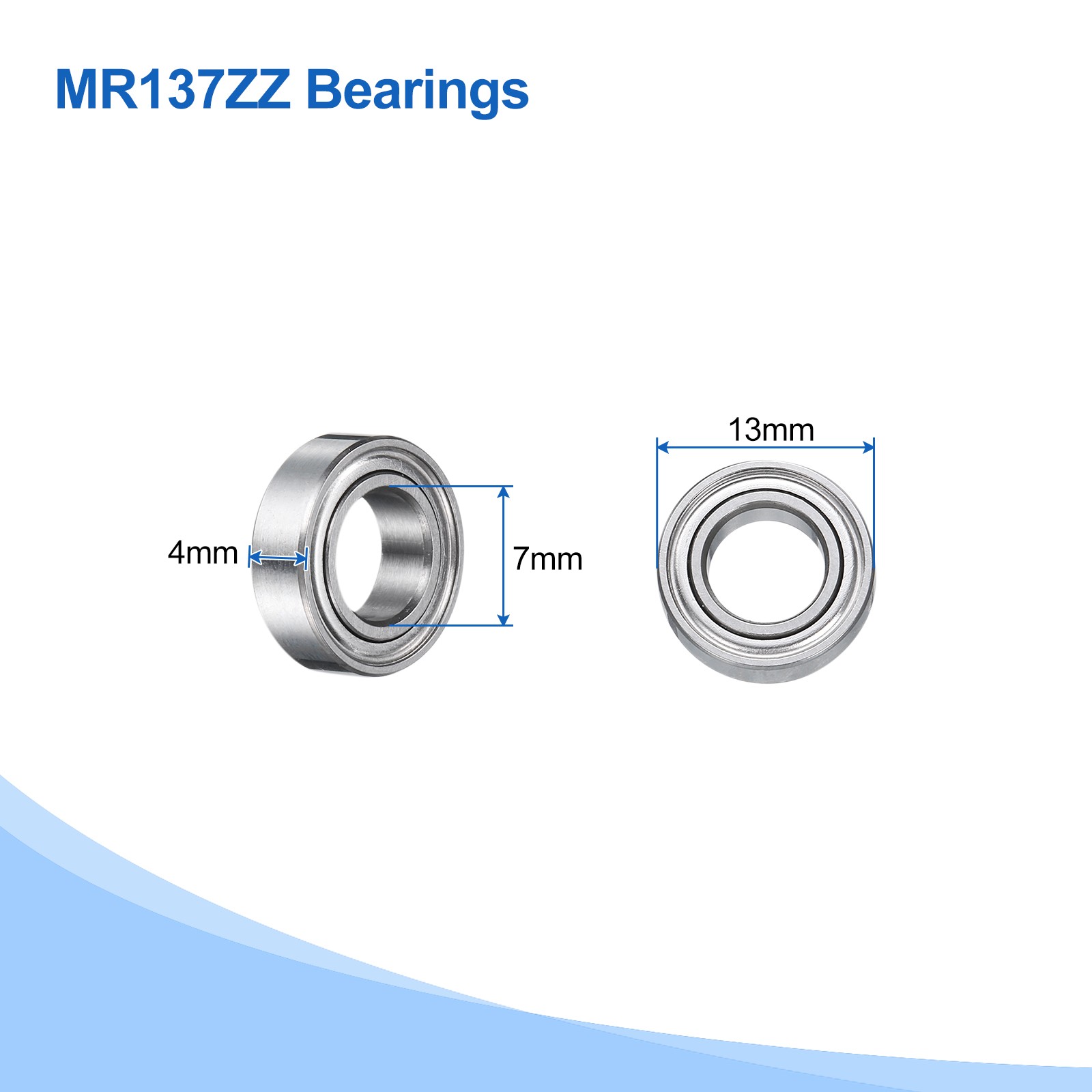 5pcs MR137ZZ Bearings 7x13x4mm Chrome Steel Mini Bearing Double Shielded, ABEC5