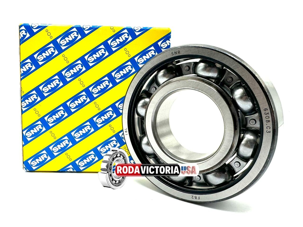 NTN SNR 6308 C3 DEEP GROOVE BALL BEARING, OPEN TYPE, NO SEALS 40x90x23 mm
