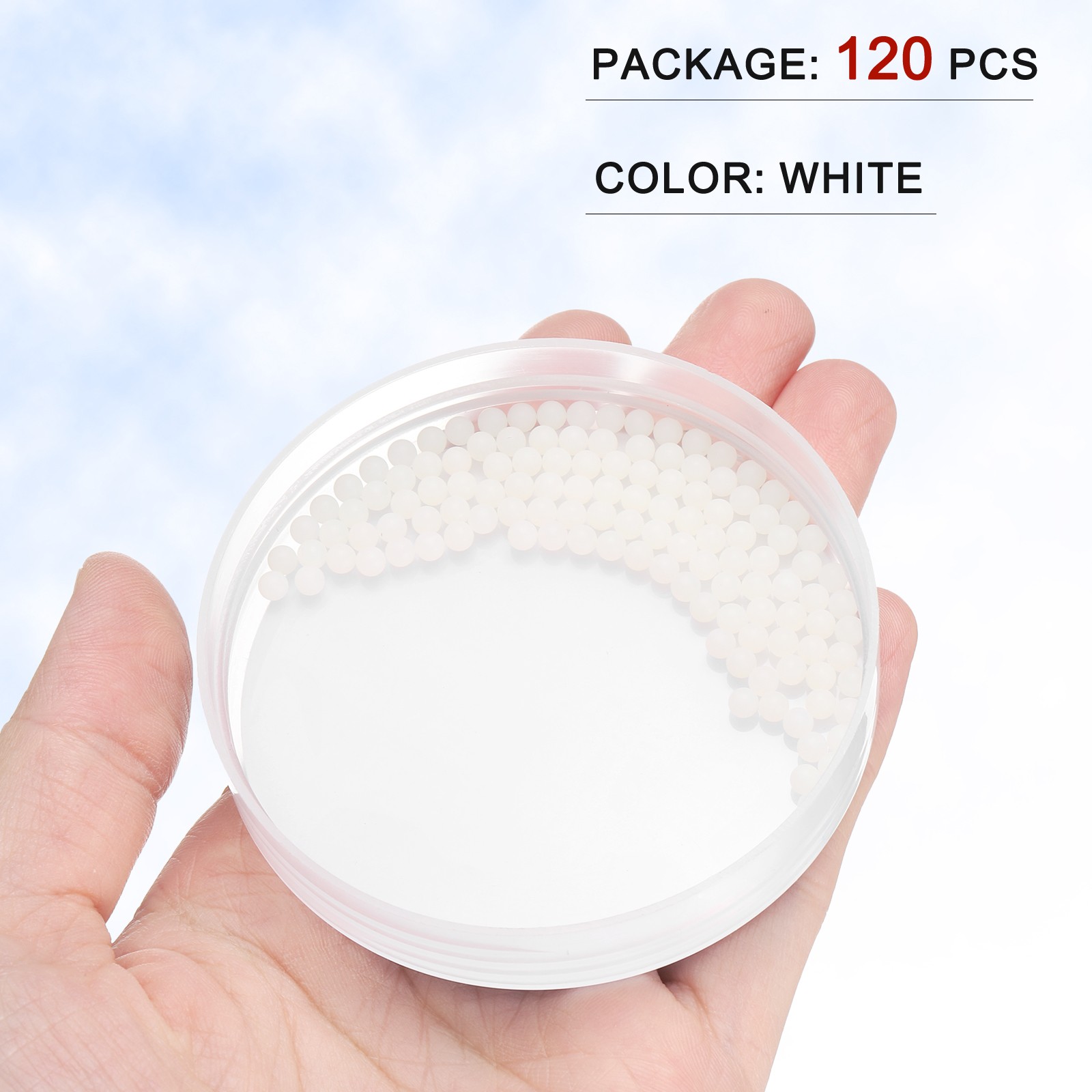 120pcs Nylon Bearing Balls 1/8″ Solid Plastic Balls G1 Precision White