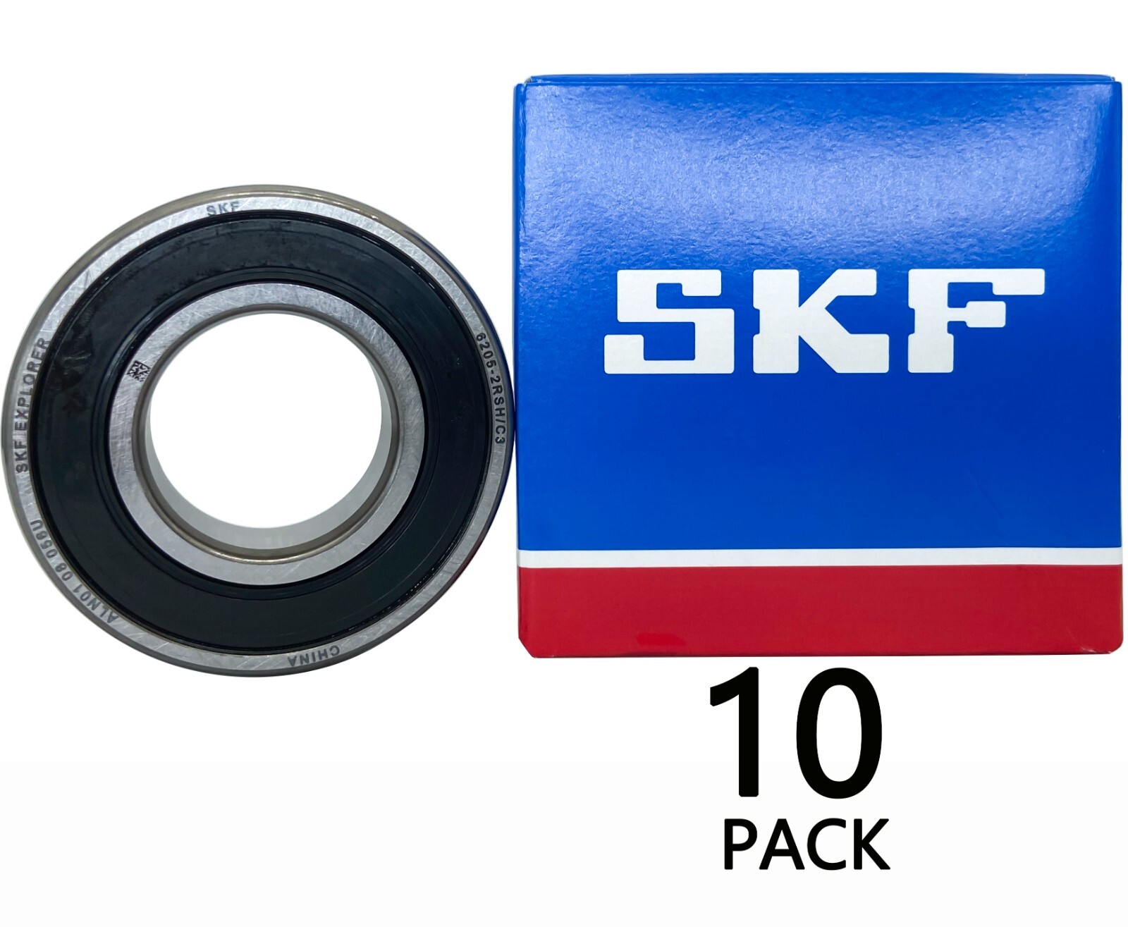 10PACK SKF 6205-2RSHC3 6205-2RSH 25X52X15MM Double Rubber Seal Bearings 6205RS