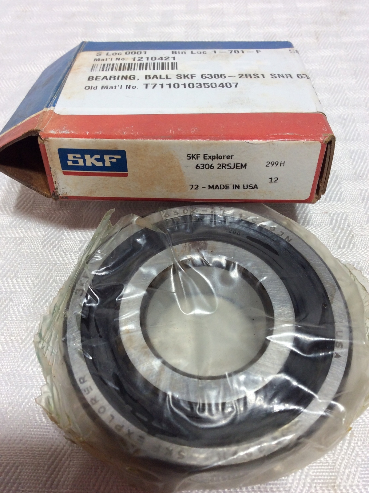 SKF 6306 2RSJEM Double Sealed Ball Bearing
