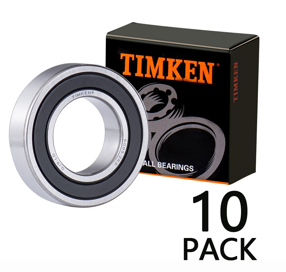 NEW 10PACK TIMKEN 6005-2RS 25X47X12MM Double Rubber Seal Bearings 6005RS