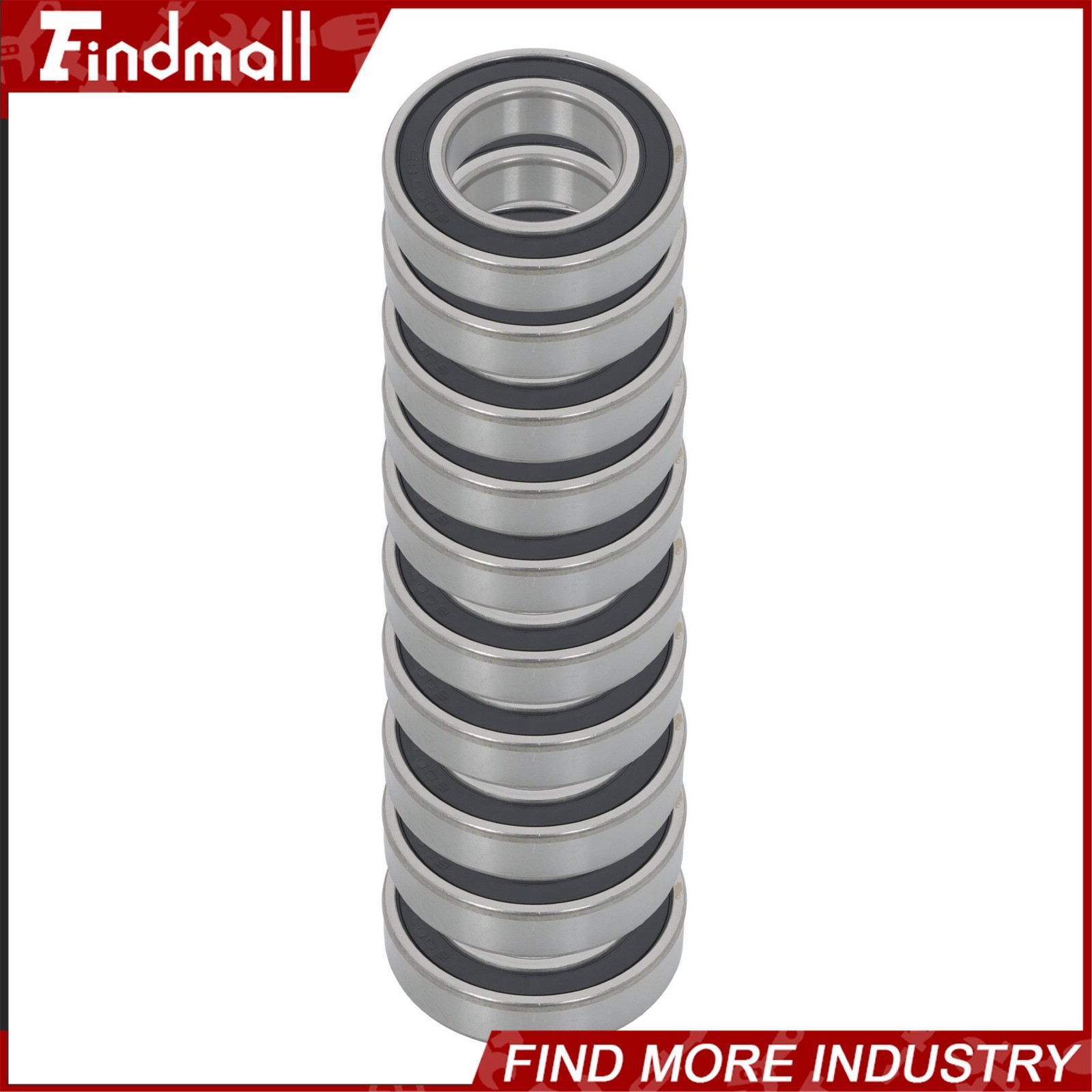 Findmall 6007-2RS Deep Groove Bearings 10Pack 35x62x14mm Rubber Sealed Set