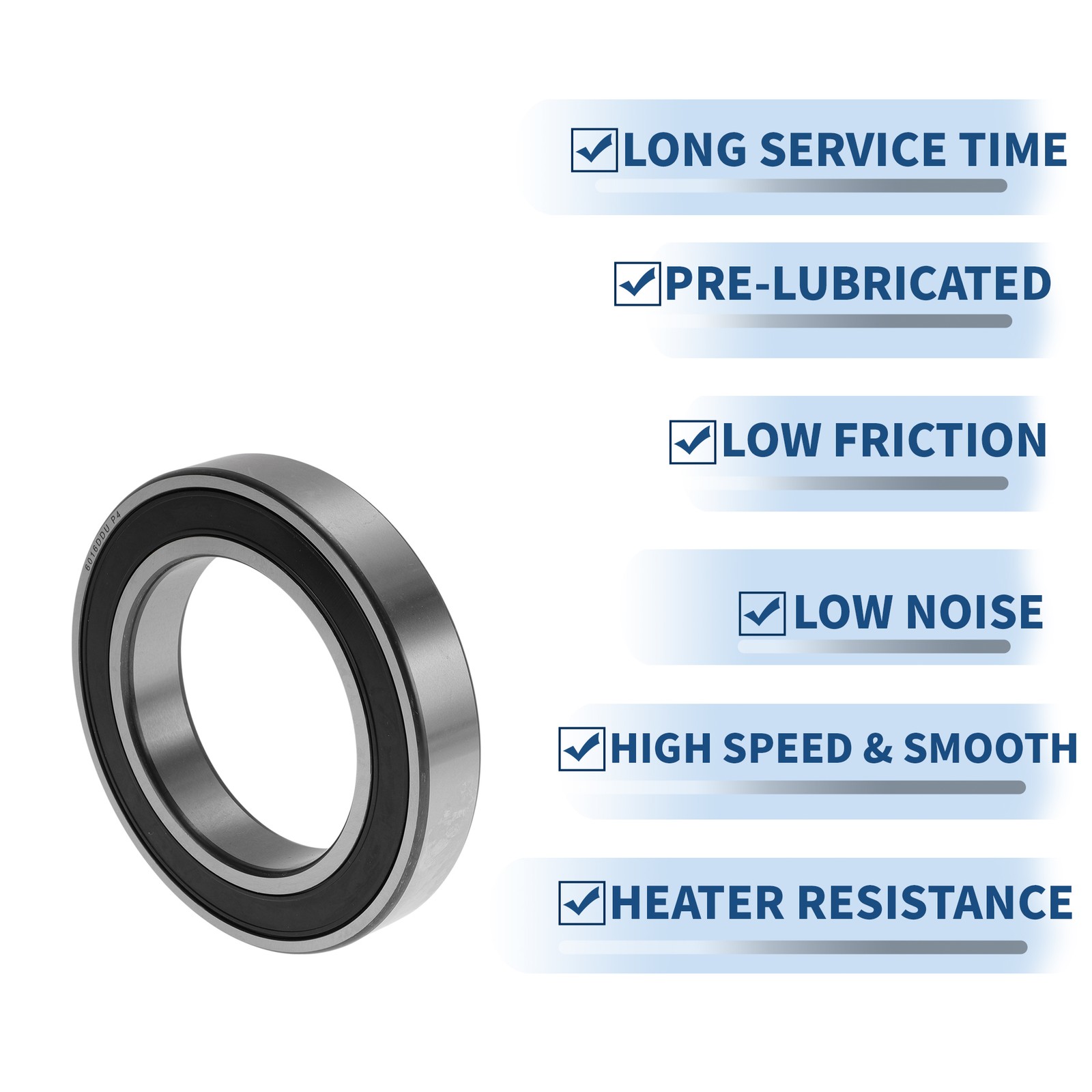 6016DDU Deep Groove Ball Bearings 80x125x22mm 1 Pcs Silver Tone