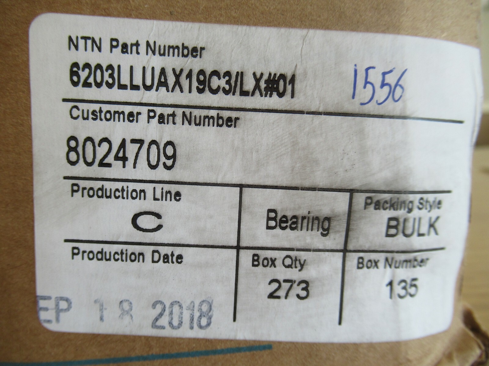 NTN 6203LLU Deep Groove Single Row Radial Ball Bearing, C3, Double Sealed