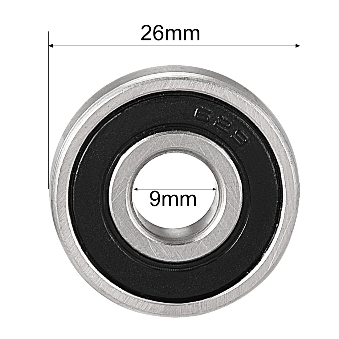 10Pcs 9x26x8mm Double Sealed 629-2RS Deep Groove Ball Bearing Carbon Steel