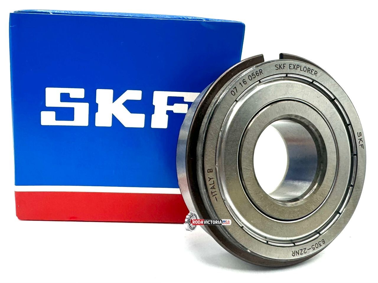 SKF 6305 ZZ NR BALL BEARING, METAL SHIELDED + SNAP RING 25x62x17 mm
