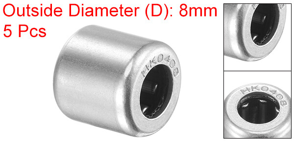 5pcs HK0408 Needle Roller Bearings Chrome Steel Open End 4mm x 8mm x 8mm