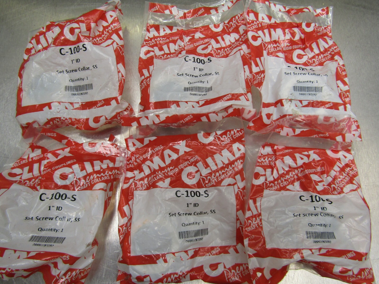 Climax C-100-S 1″ ID Set Screw Collar, SS Lot of 6!
