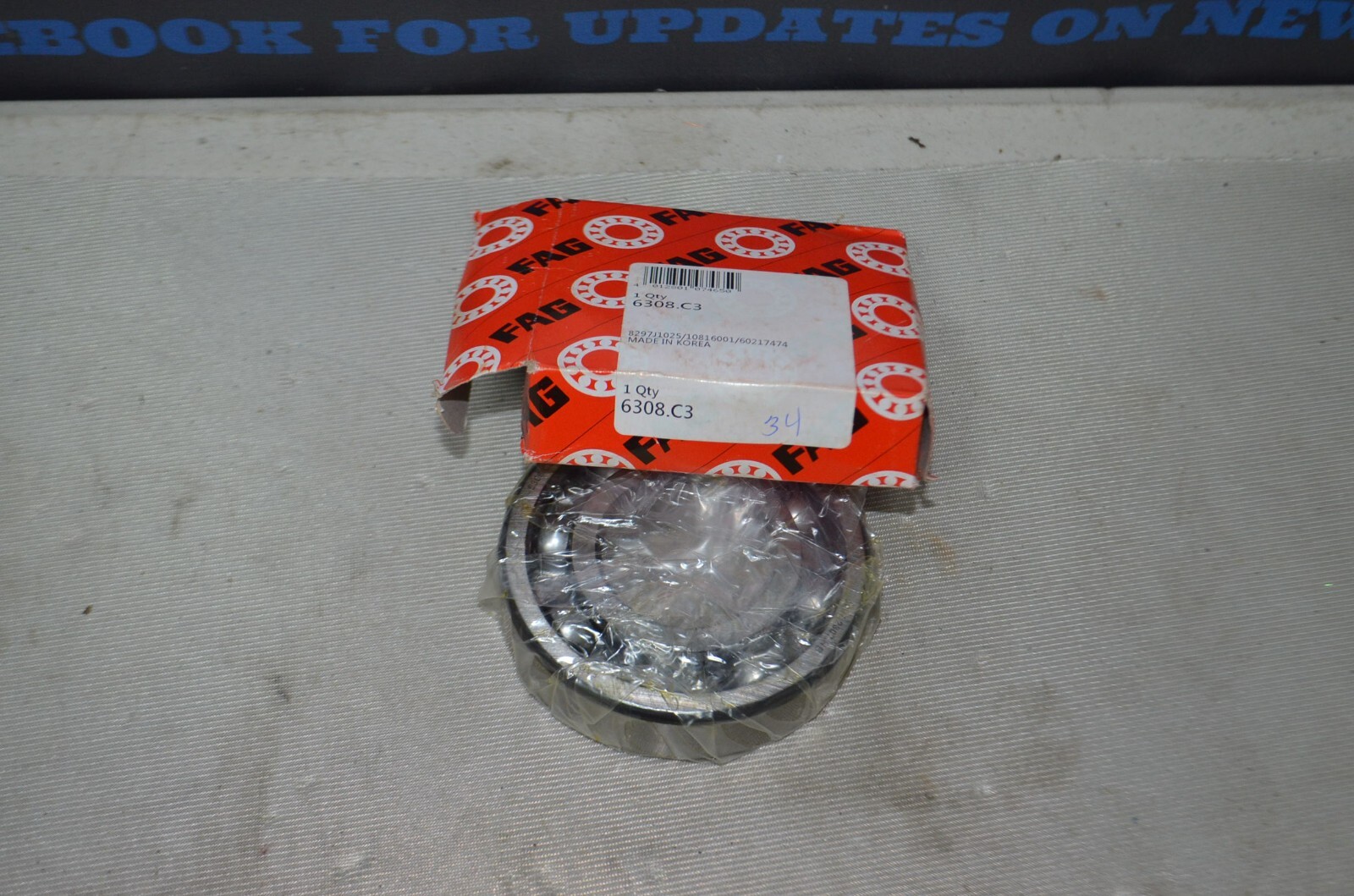 FAG 6308 C3 829711025 10816001 60217474 BEARING NOS FREE SHIPPING