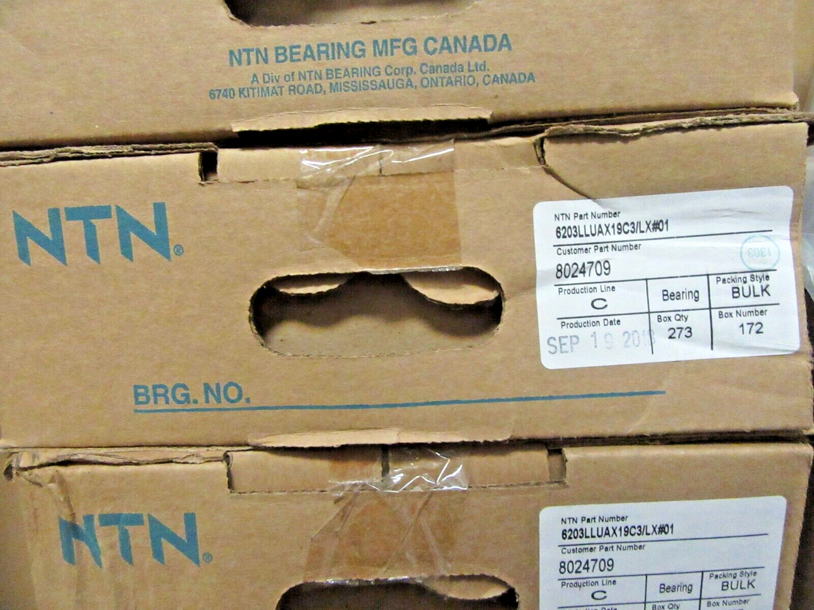 NTN 6203LLU Deep Groove Single Row Radial Ball Bearing, C3, Double Sealed