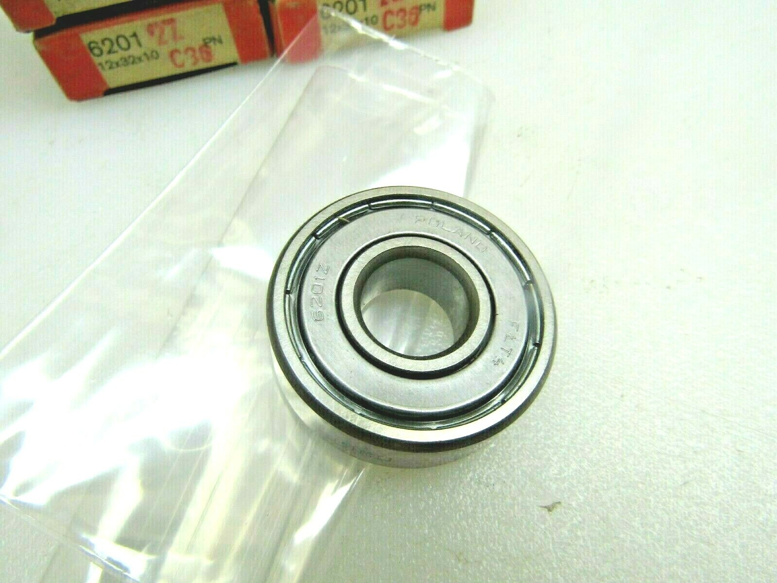 (Lot of 8) FLT Group 6201-ZZ 12 mm X 32mm X 10 mm Metal Shielded Bearing