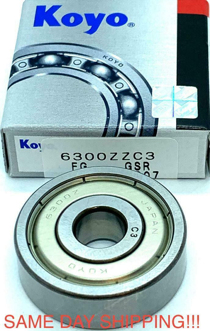 KOYO 6300 ZZ C3 Deep Groove Ball Bearing, Metal Shielded 10x35x11 mm