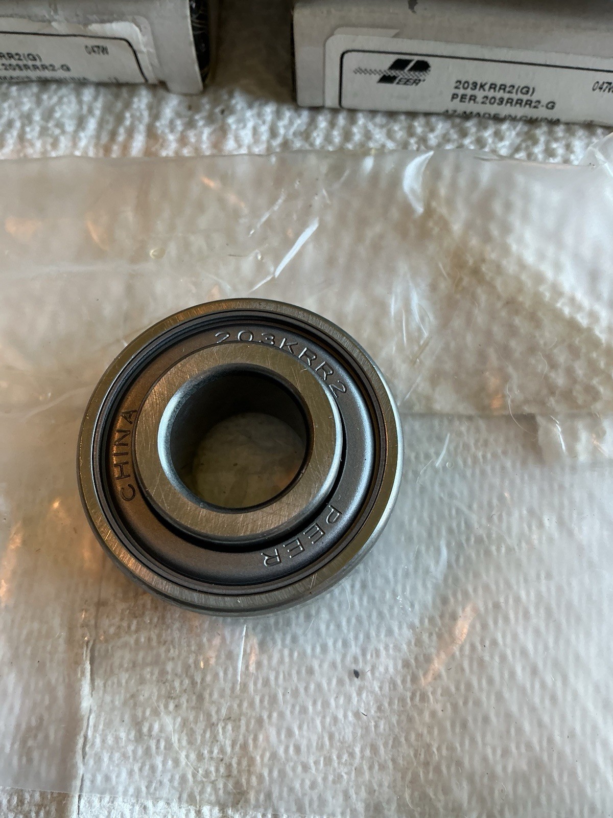 (5) PEER # 203KRR2(G) / RADIAL BALL BEARING, SHIELDED BOTH SIDES.