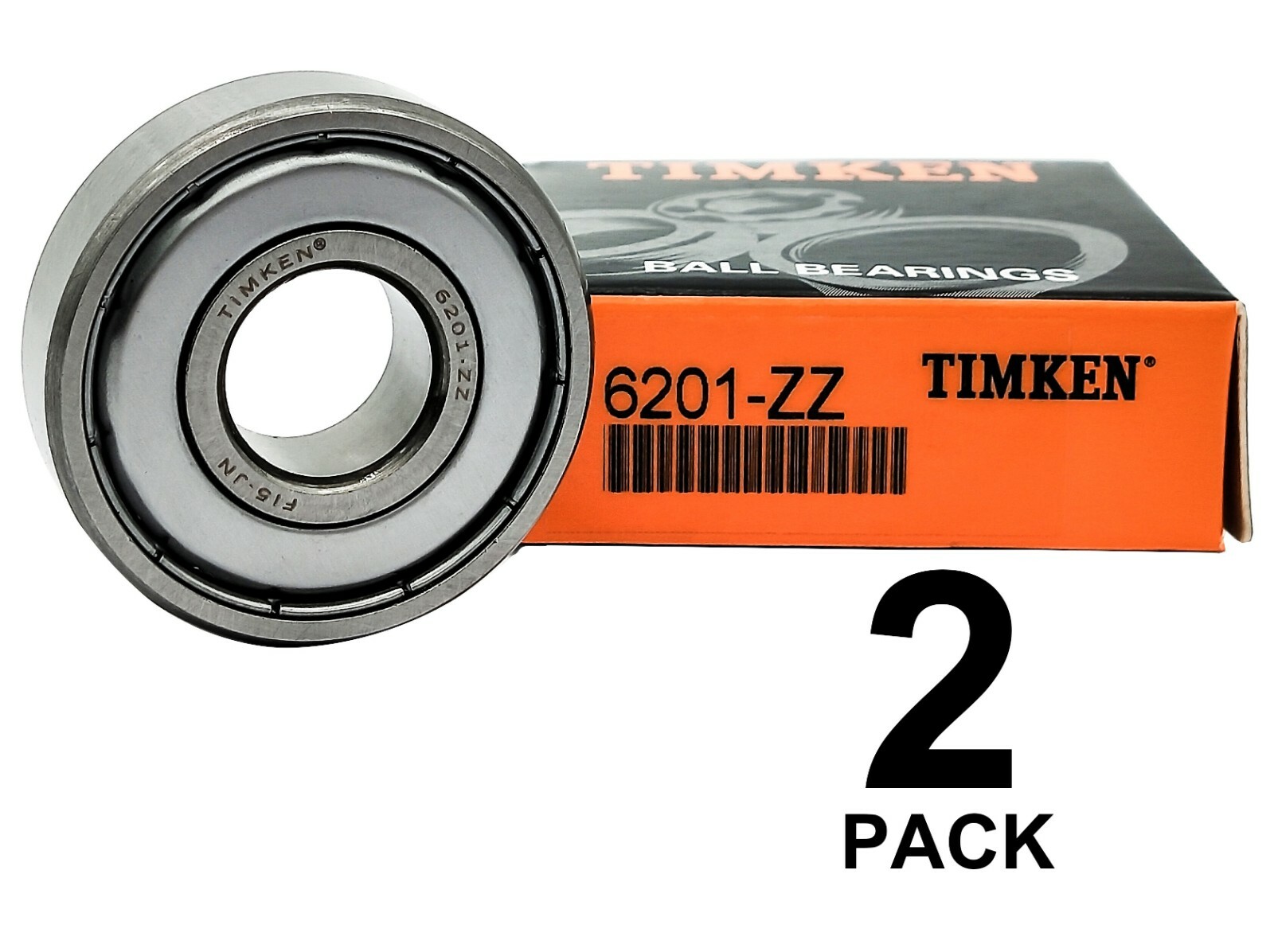 (2 PACK) TIMKEN 6201-ZZ 12X32X10MM Double Metal Seal Ball Bearings