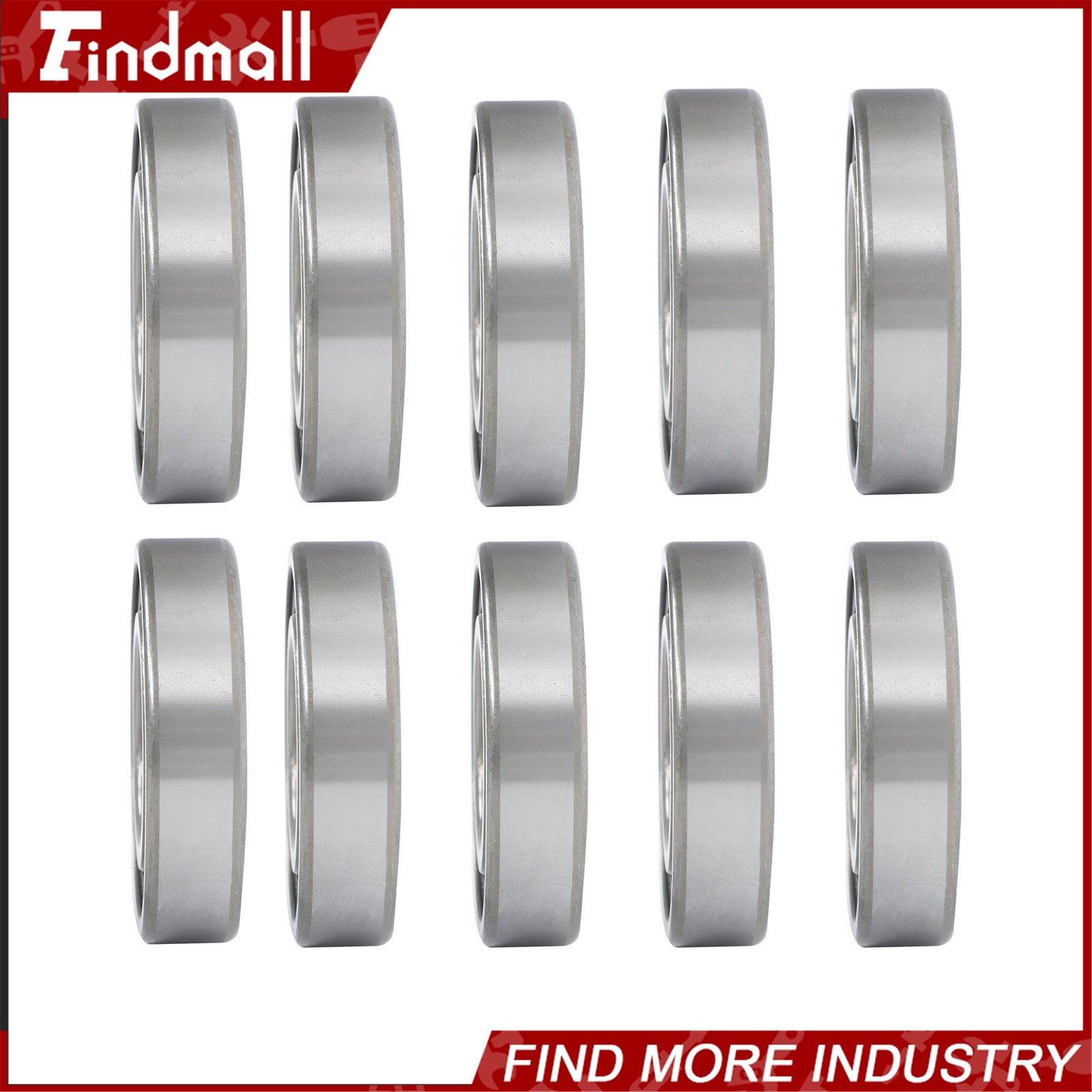 Findmall 6207-2RS Deep Groove Bearings 10pcs 35mm x72mm x17mm Sealed