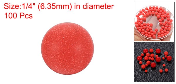 100pcs PP Plastic Bearing Balls 1/4″ (6.35mm) Solid Plastic Ball Red