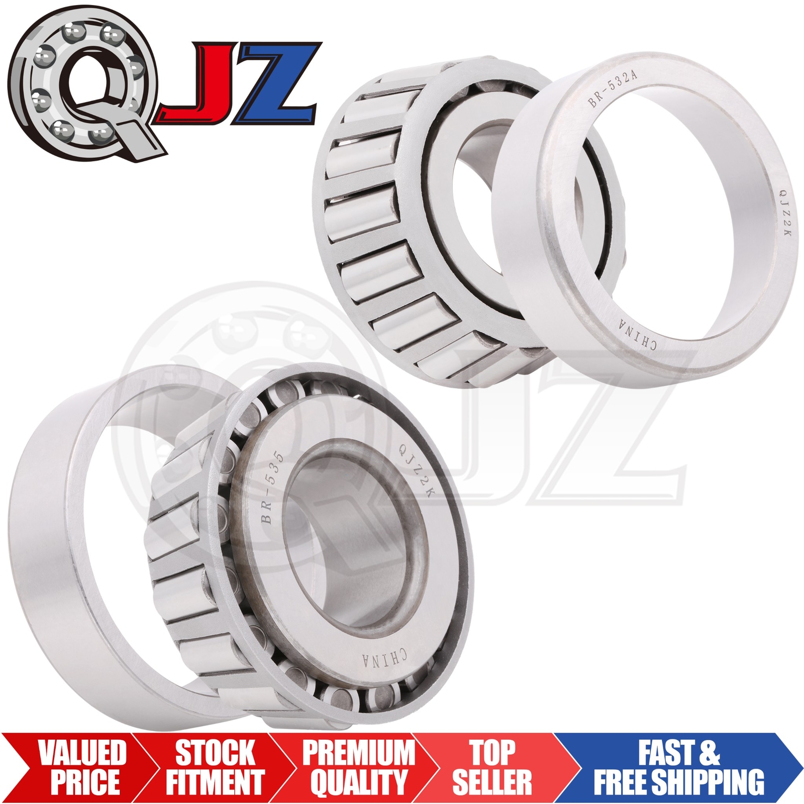 [Qty.2] New 535-532A Tapered Roller Bearing Set Cup & Cone [1-3/4″ ID x 1.5″ W]