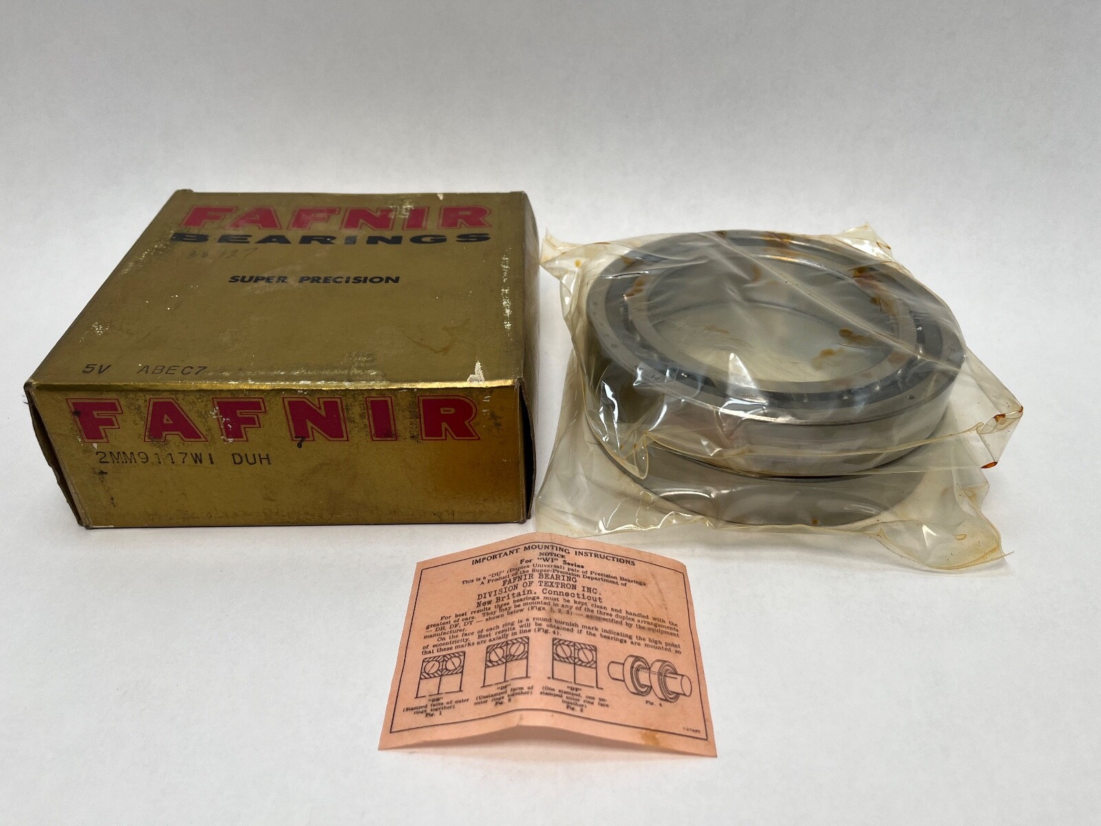 Fafnir 2MM9117WI-DUH Bearing 85x130x22 mm 7017-C 2MM-9117-WI-DUH ABEC7 USA 2 Pcs
