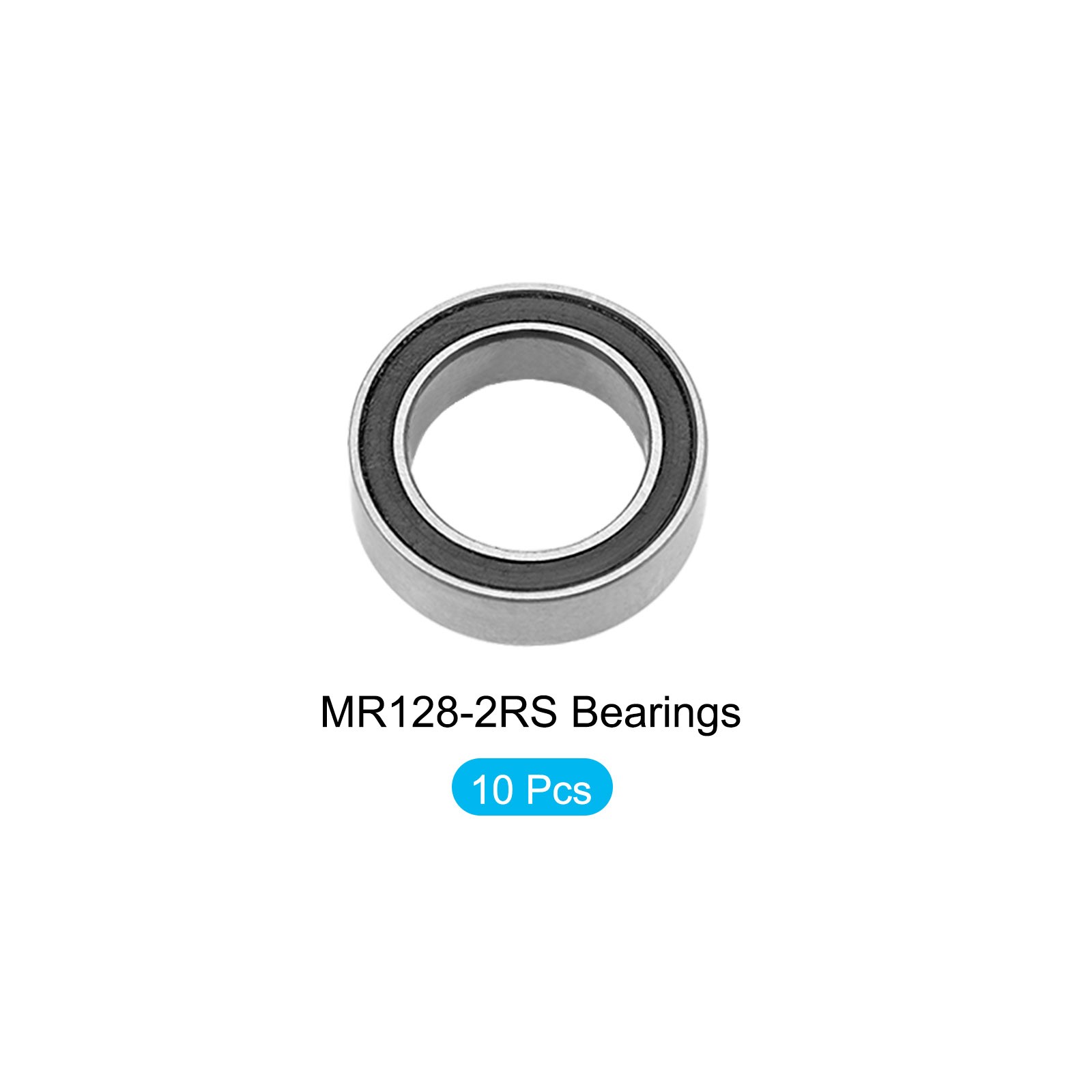 Bearings (MR128-2RS, 8mmx12mmx3.5mm) 10Pcs, Chromium Steel Double Sealed