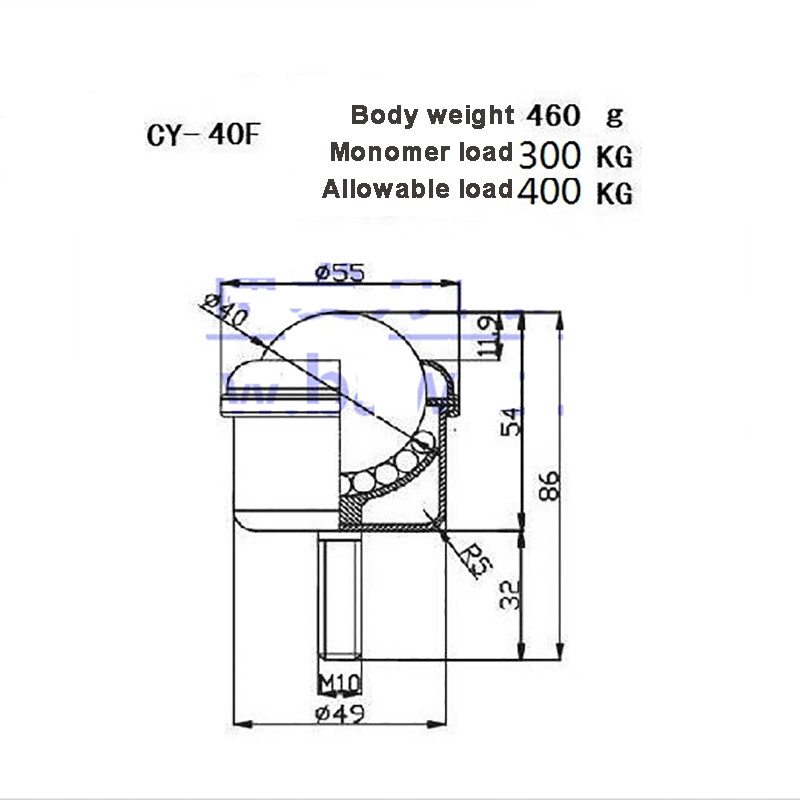 Ball Transfer Bearing Unit Conveyor CY-12D~CY-40F Male Thread Bolt M5 M6 M8 M10