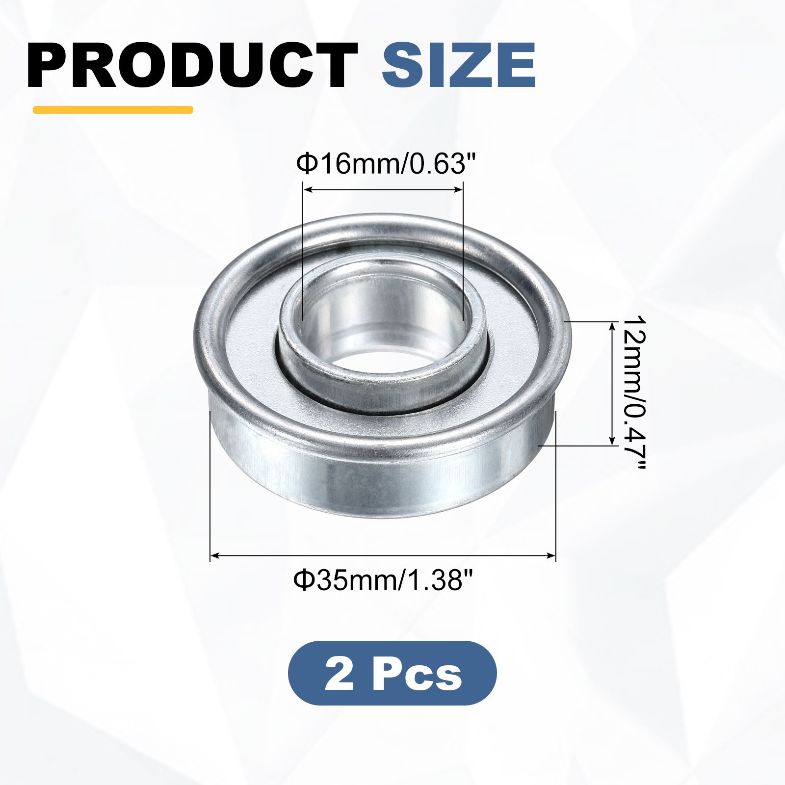 2 Pcs 5/8″ ID 1-3/8″ OD 15/32″ Thickness Radial Bearings 1-1/2″ Step OD Bearing