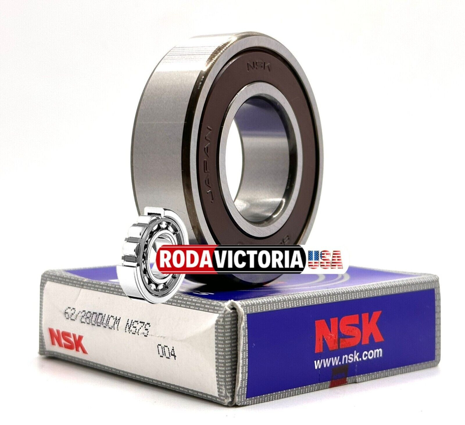 NSK JAPAN 62/28DDU CM BALL BEARING, RUBBER SEALED 28x58x16mm 62/28-2RS NSK