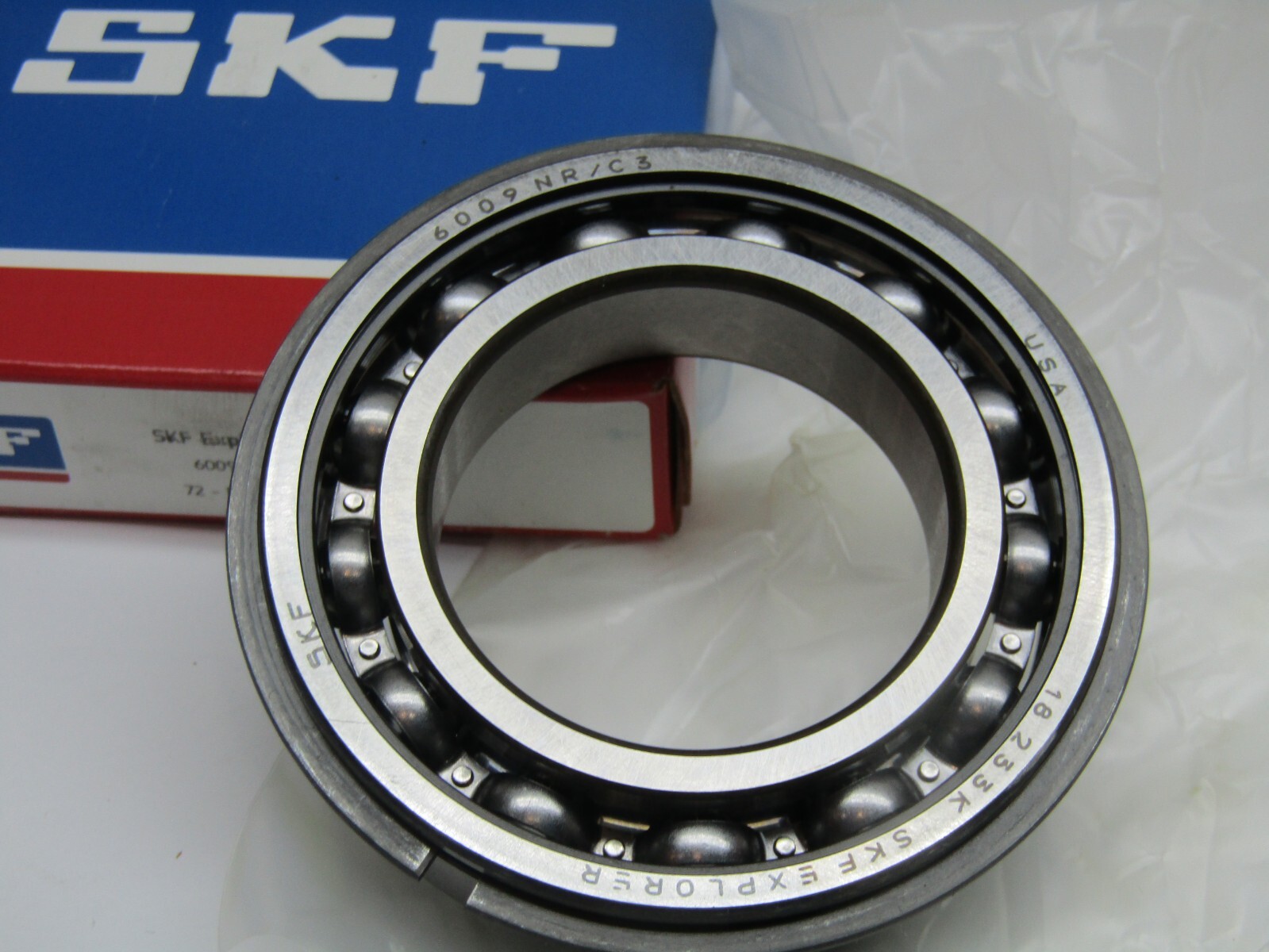 SKF 6009NR JEM 45mm X 75mm X 16mm Open Snap Ring Bearing 6009-NR