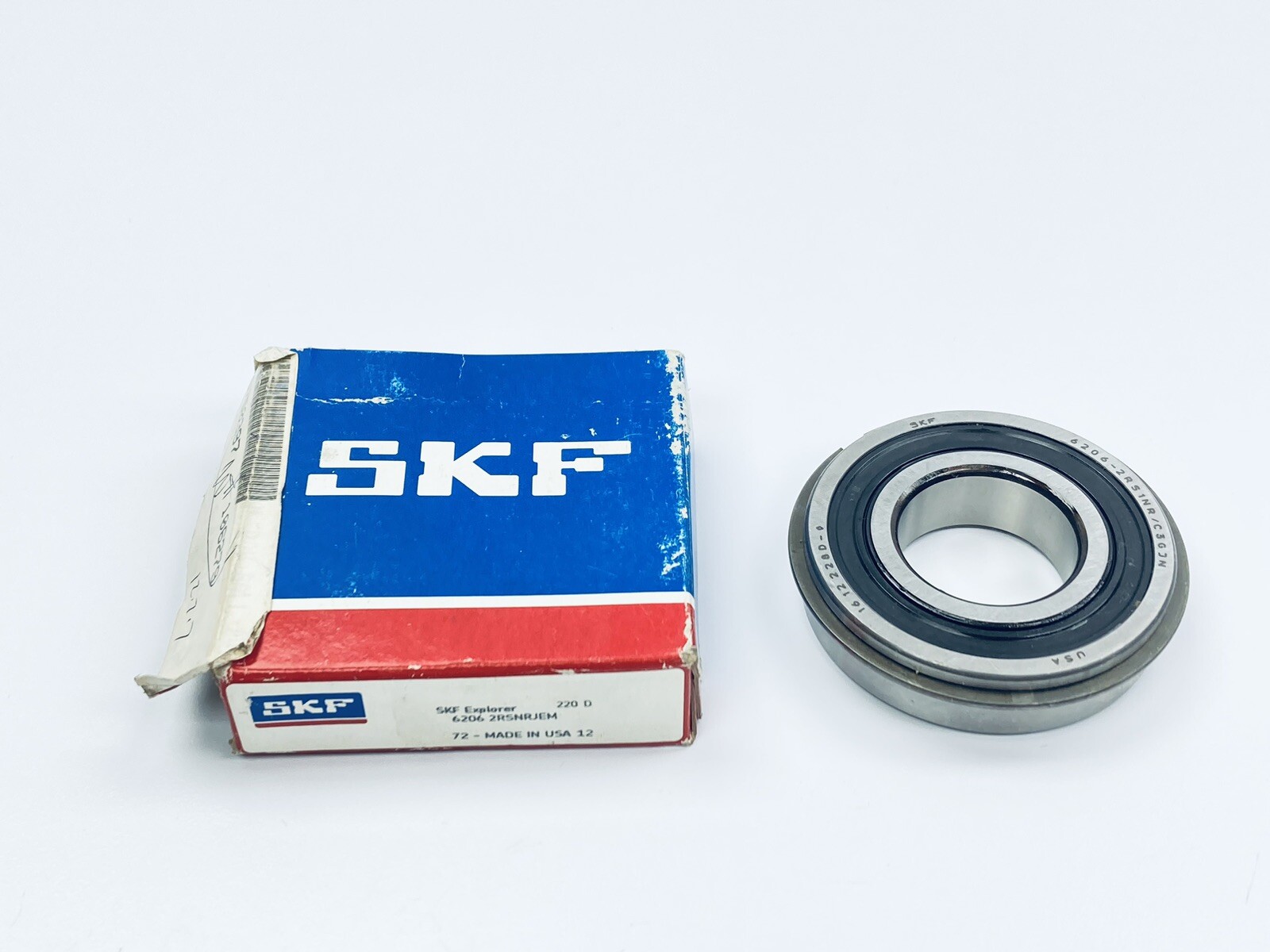 SKF 6206 2RSNRJEM DEEP GROOVE BALL BEARING 30mm BORE 62mm OD 16mm W