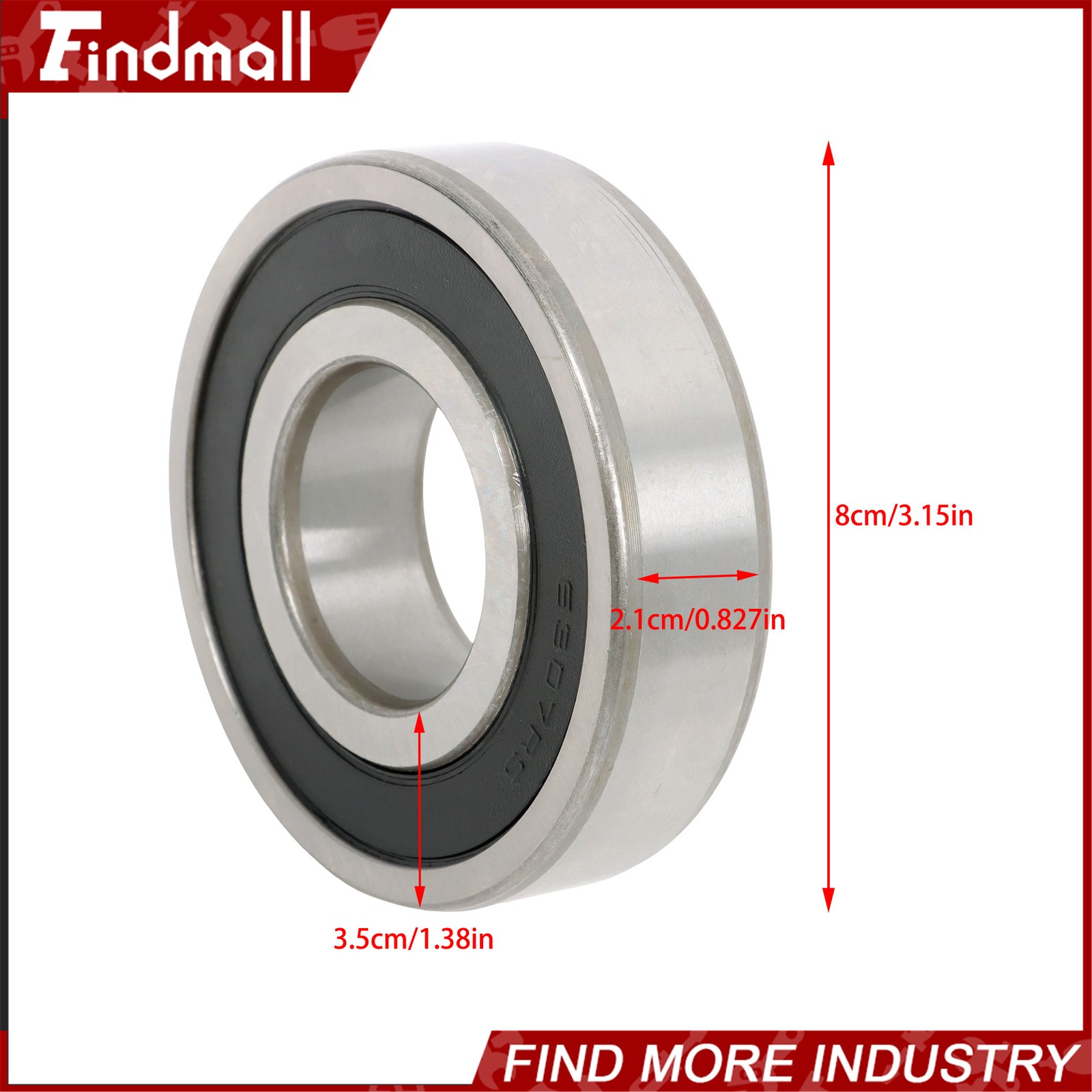 Findmall 6307-2RS Bearings 2 Pack 35x80x21mm Premium Rubber Seal Low Noise