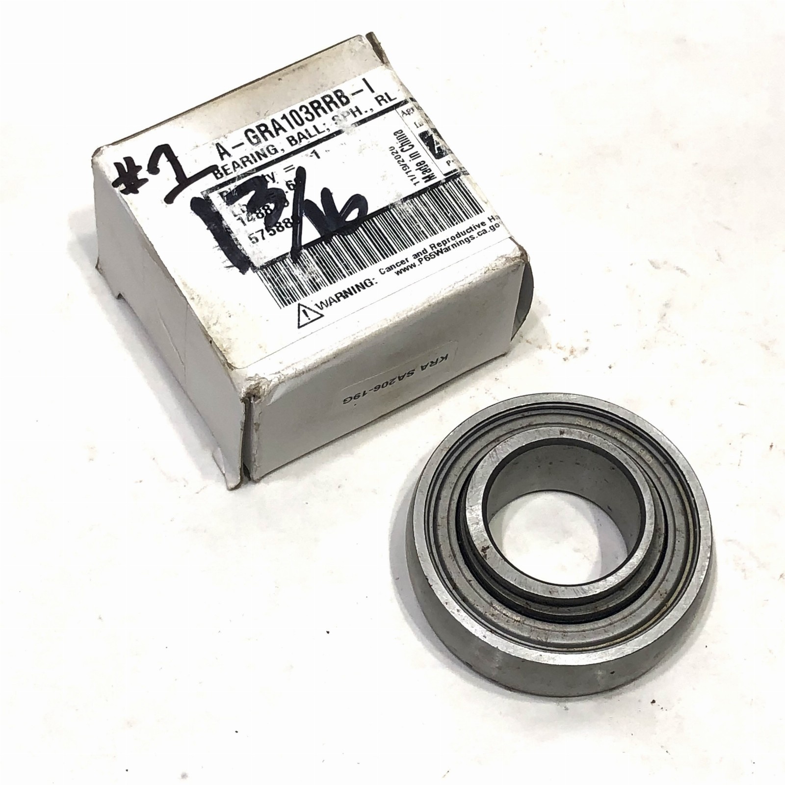 A&I GRA103RRB SA206-19G Insert Spherical Ball Bearing – Missing Collar