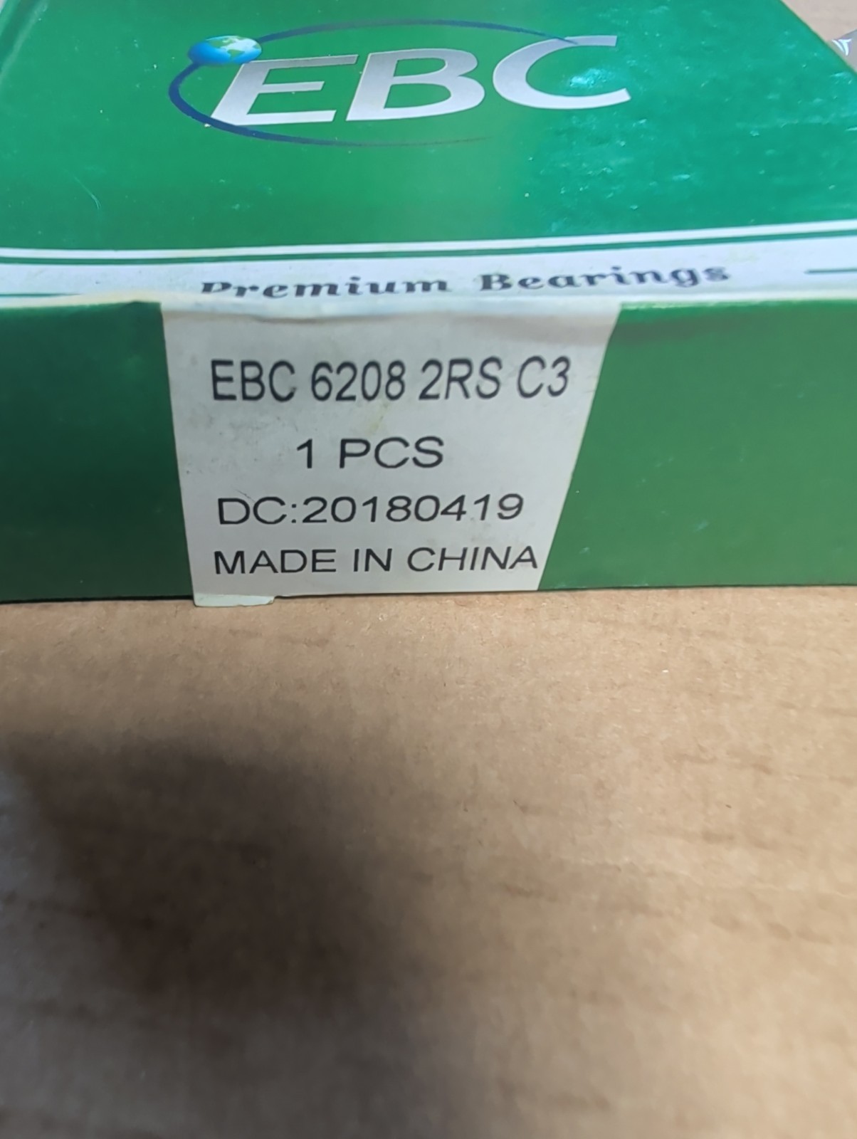 New EBC 6208 2RS C3 Double Seal Deep Groove Radial Ball Bearing In The Box