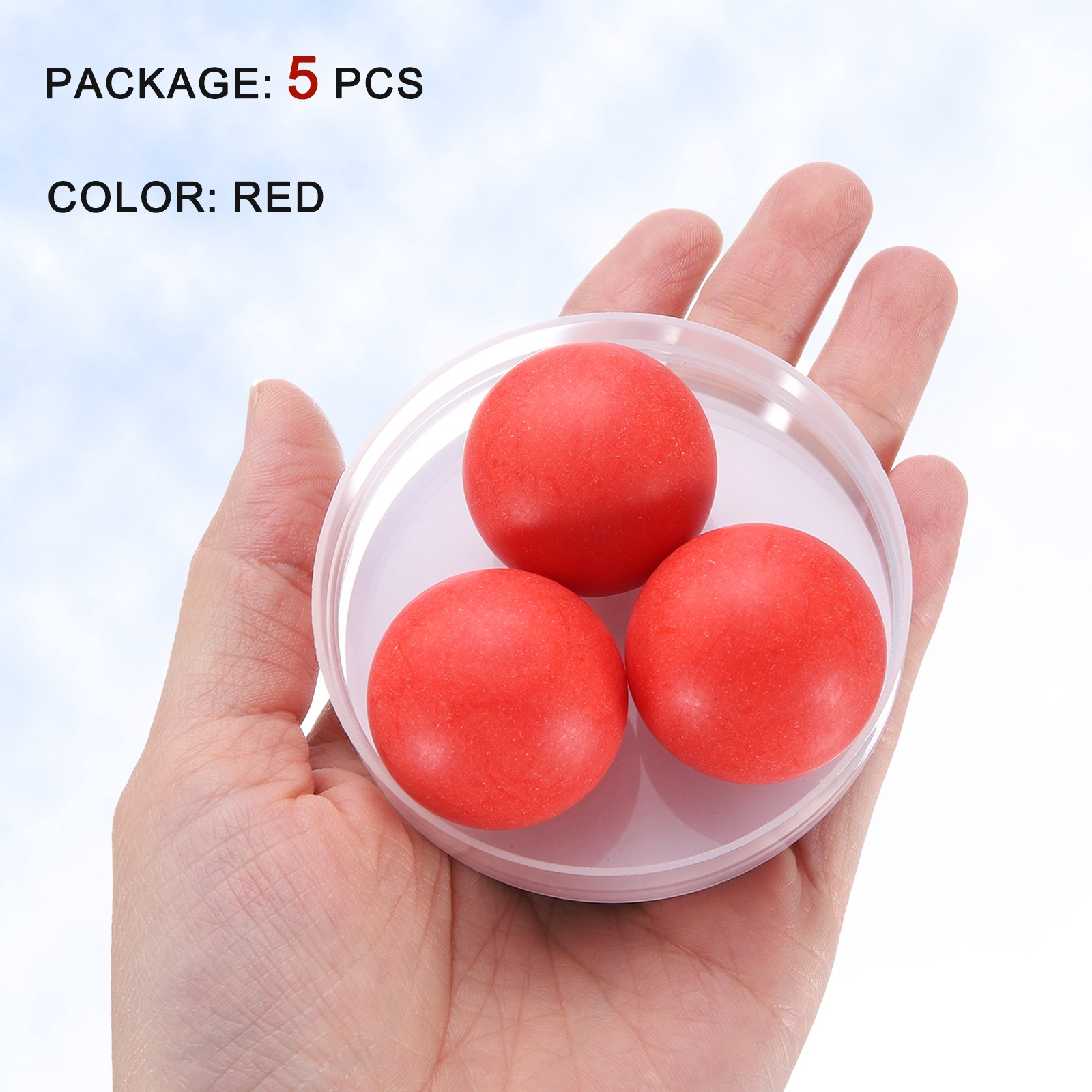 5pcs PP Plastic Bearing Balls 30mm Solid Plastic Balls G2 Precision, Red