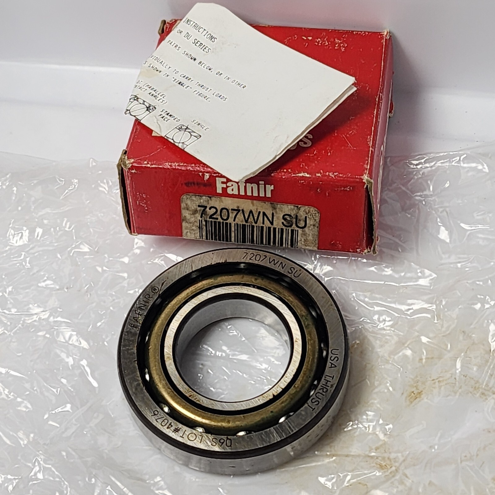 Timken Fafnir 7207WN SU Angular Contact Bearing Made in USA (Rust On O.D.)