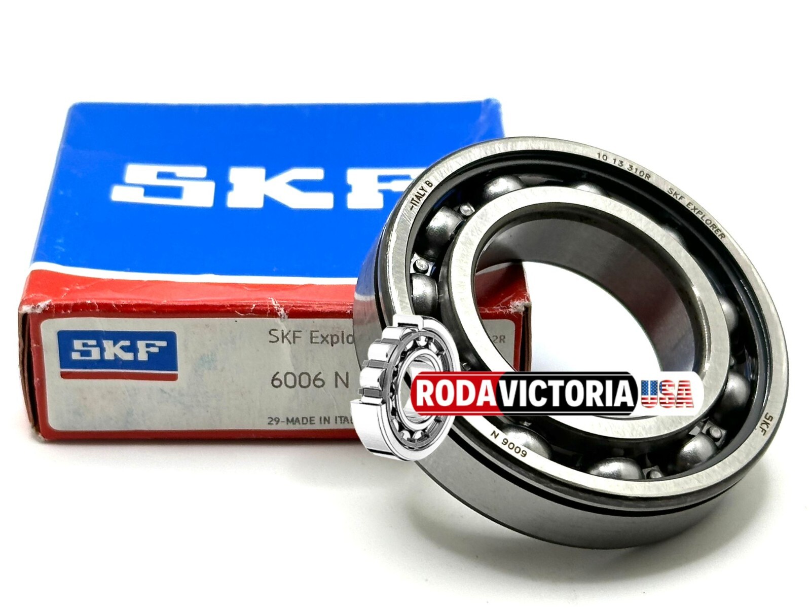 SKF 6006 N BALL BEARING, OPEN TYPE, NO SEALS WITH GROOVE 30x55x13mm