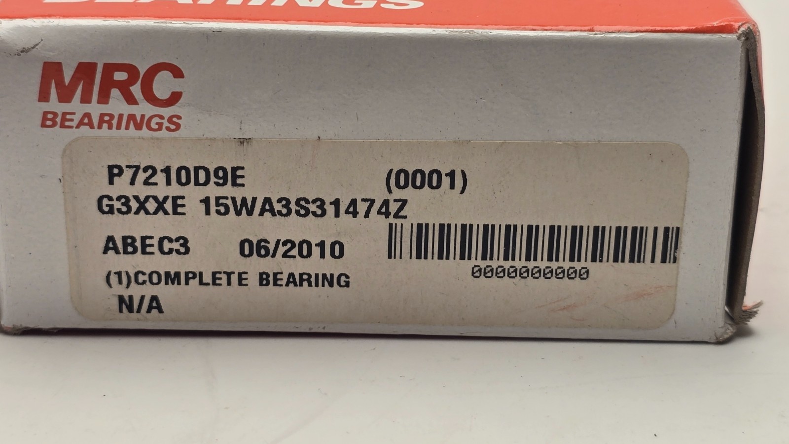 MRC P7210D9E Matched Angular Contact Bearing Set 50mm ID 90mm OD 22.4mm Width
