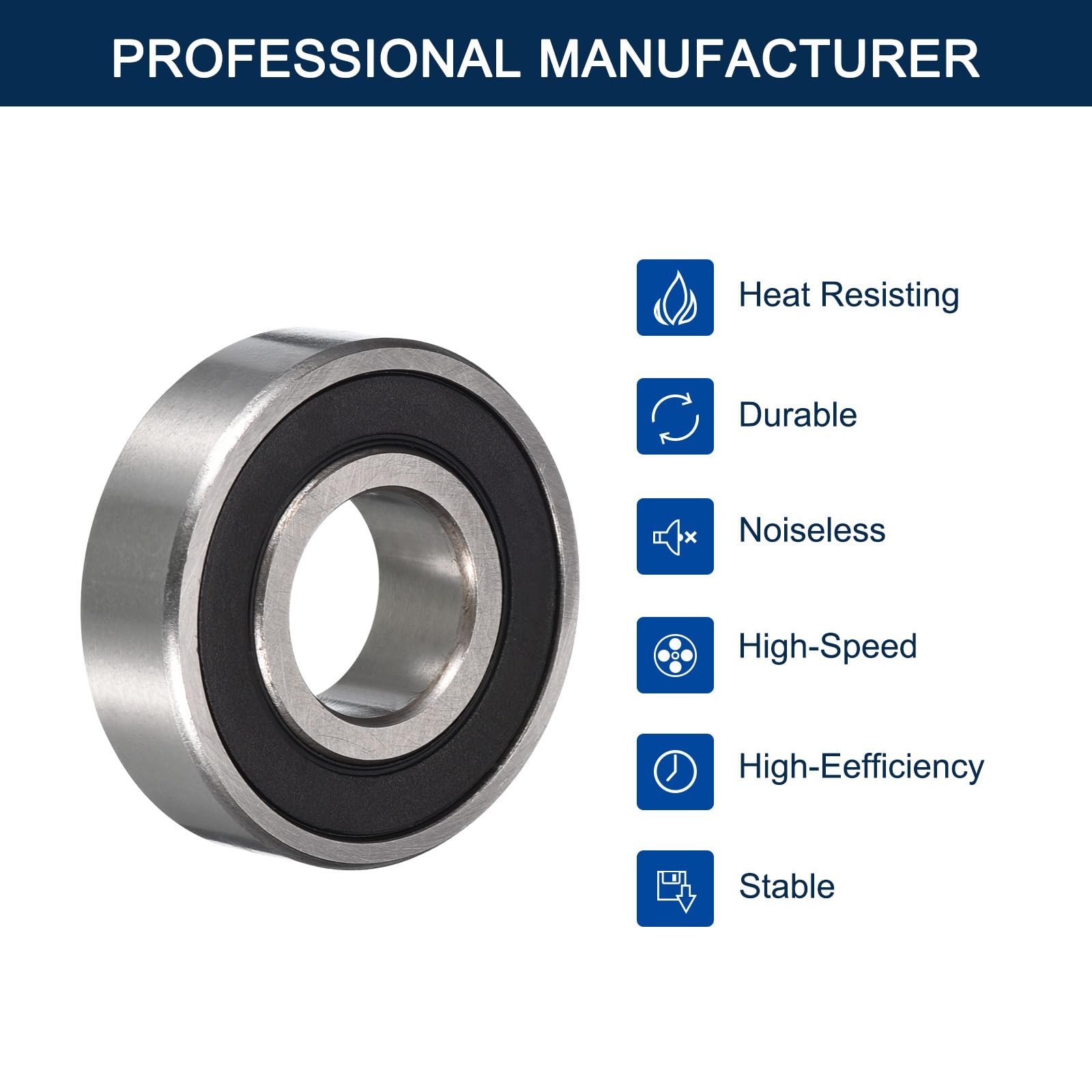 HiPicco 6202-12-2RS Deep Groove Bearings, ID 12mm x OD 35mm x Width 11mm…