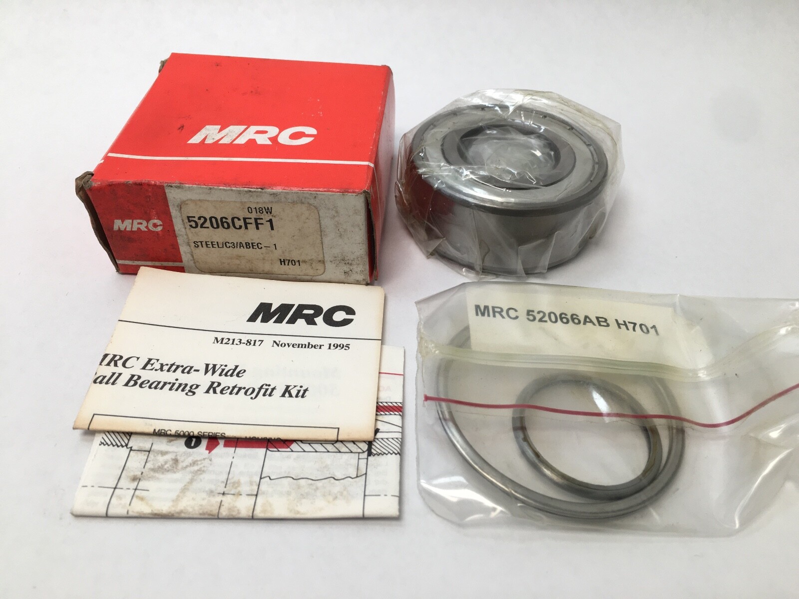 MRC 5206CFF1 Angular Bearing 30x62x15/16 mm 5206 CFF1 C3 w/Mounting Spacers USA