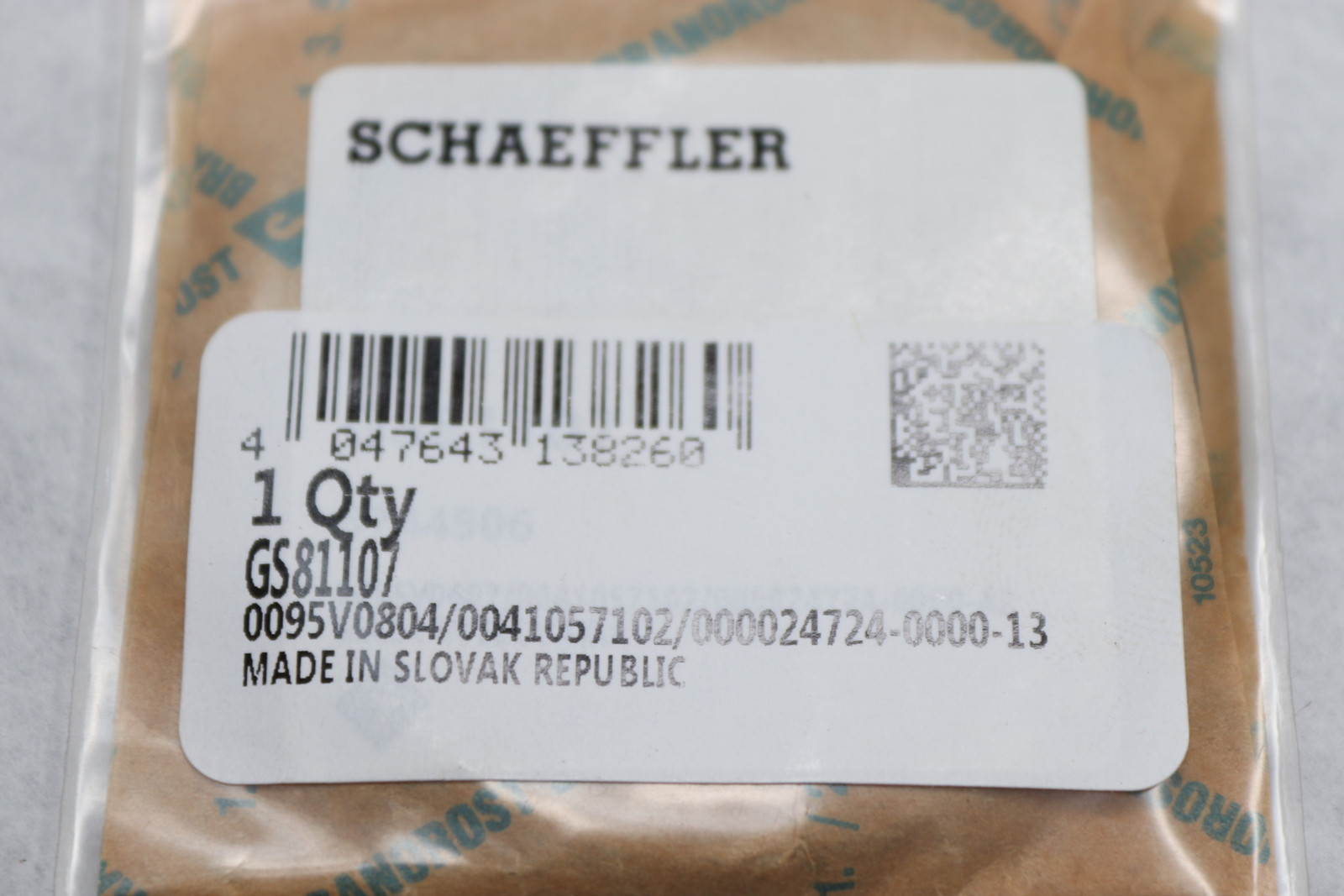 Schaeffler Thrust Needle Roller Bearing 37 MM ID x 52 MM OD x 3.5 MM W GS81107