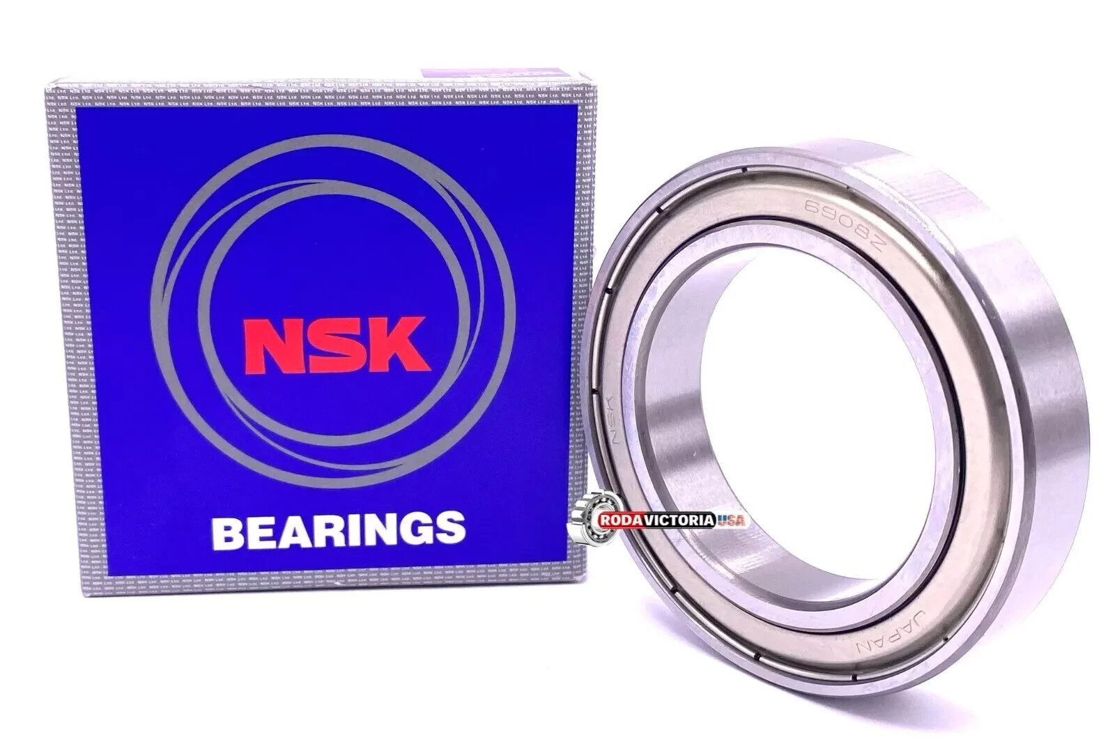 NSK Japan 6908 ZZ C3 Deep Groove Ball Bearing, Metal Shielded 61908 40x62x12 mm