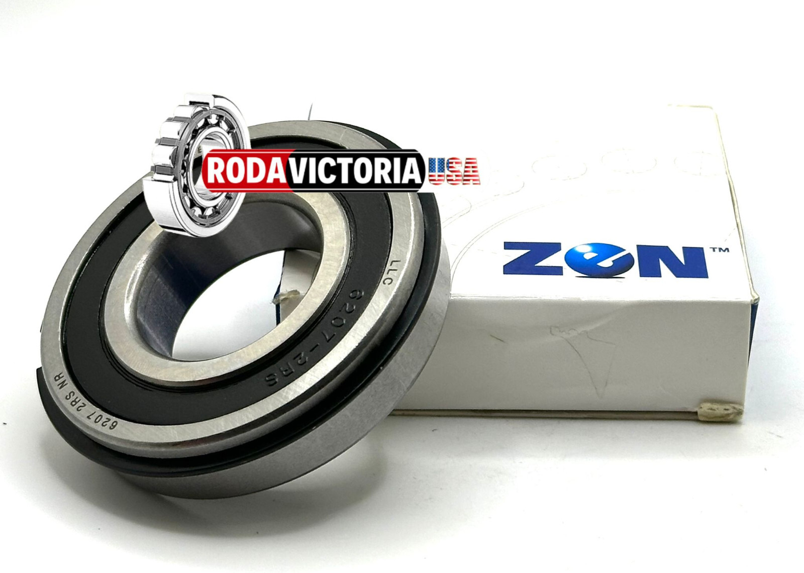 ZEN 6207 2RS NR BALL BEARING, RUBBER SEALED + SNAP RING 35x72x17mm